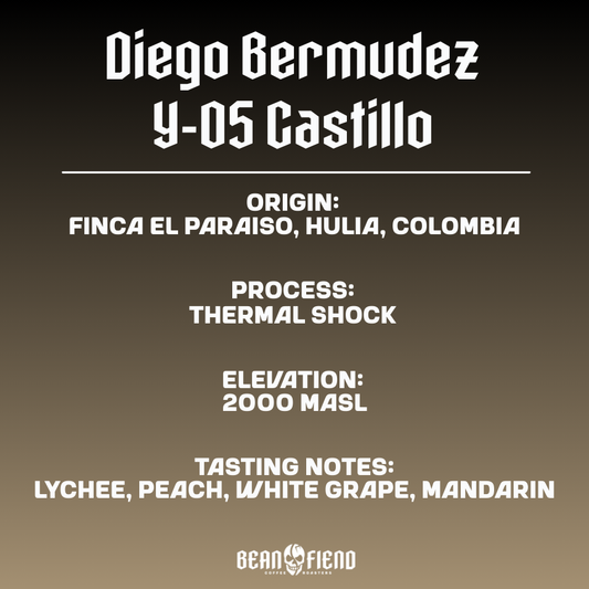 Diego Bermudez Castillo Thermal Shock Colombian coffee bag label